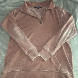 dusty pink quarter zip
